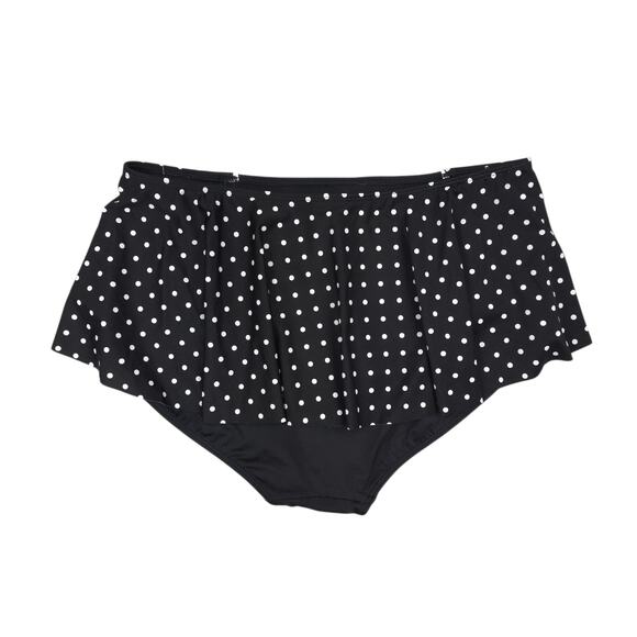 Spanx Shaping Flirty Skirted Swim Bottom Black Polka Dot High Waist - Picture 2 of 10